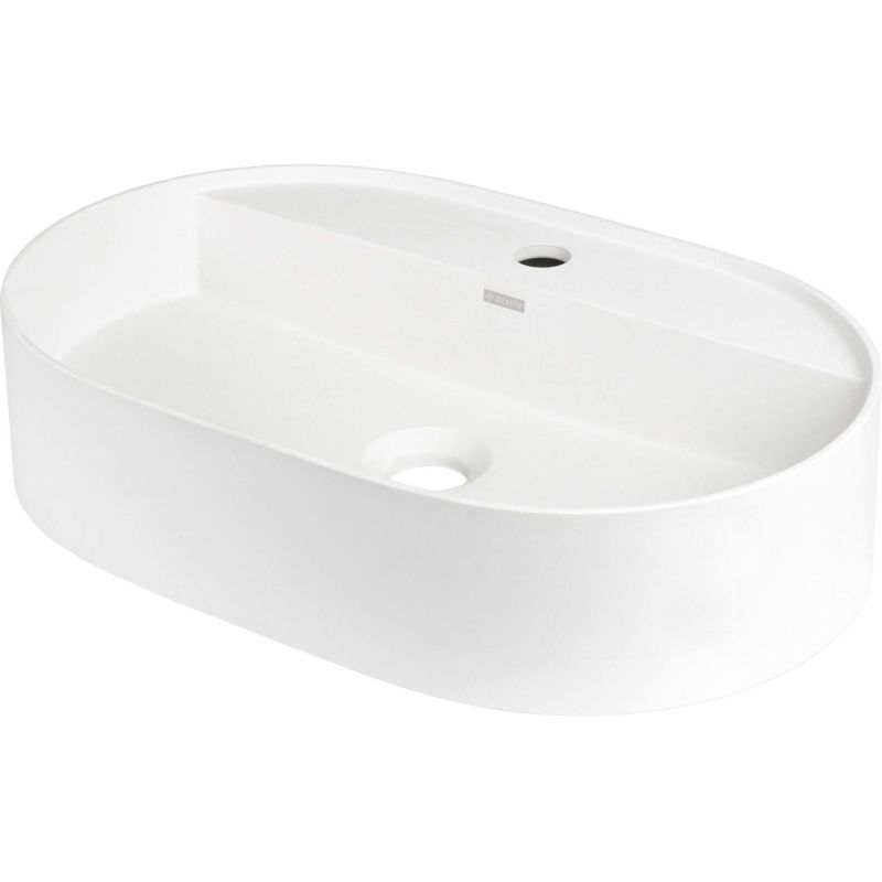 Granite countertop washbasin with island tap - oval