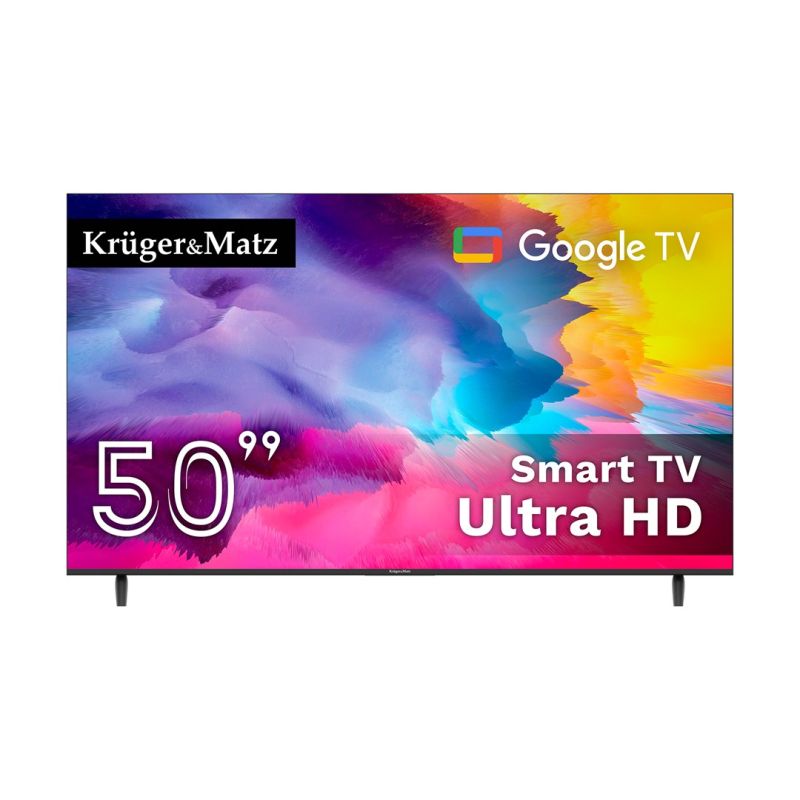 KRUGER&MATZ TV 50" UHD GOOGLE TV 5.0 DVB-T2/T/C H.265 HEVC KM0250UHD-G