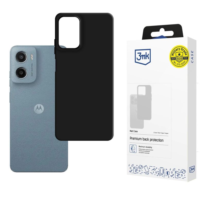3mk Matt Case for Motorola Moto G05 / E15 G4 - Matte Black