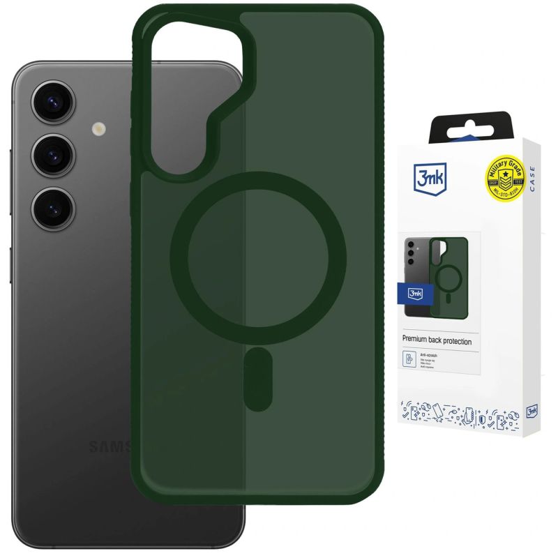 3mk Smoke MagCase for Samsung Galaxy S25 - Green-Translucent