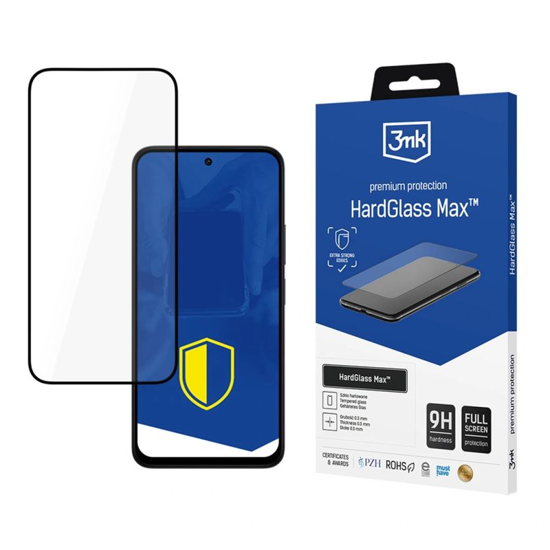 Reinforced Full Screen Tempered Glass 3mk HardGlass Max Black for Xiaomi Redmi 15 5G