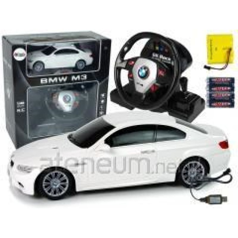 Remote Control Car BMW M3 White Remote Control Steering Wheel 1:18 Sound Lights