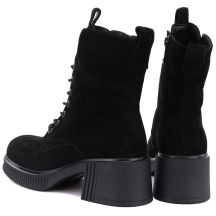 Vinceza Stivali leather ankle with block heel and platform, Vinceza