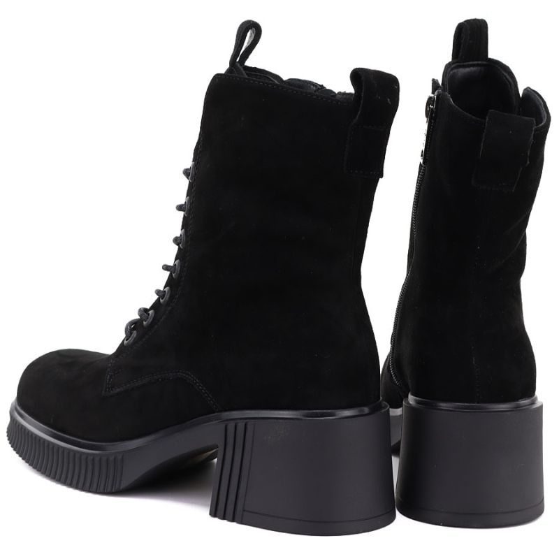 Vinceza Stivali leather ankle with block heel and platform, Vinceza