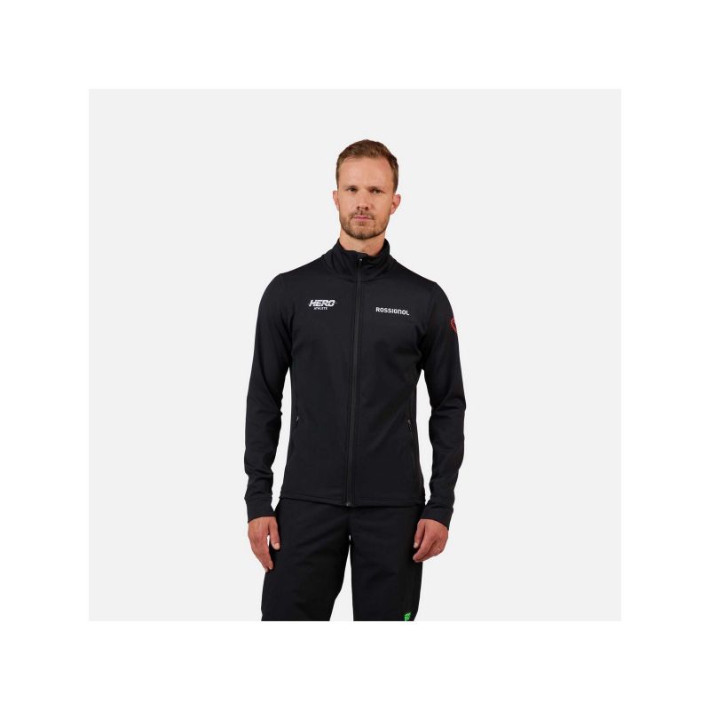 ROSSIGNOL Men's Hero Mid Layer Stretch Jkt Sweatshirt Black