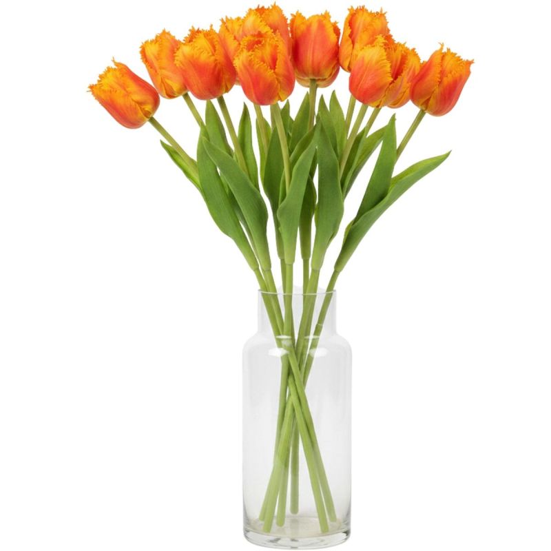 ORANGE TULIP 38CM LIFE-LIKE SPRING DECORATION
