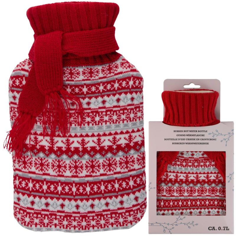 RUBBER HOT WATER BOTTLE IN A CASE ALPINA 0.7L NORDIC