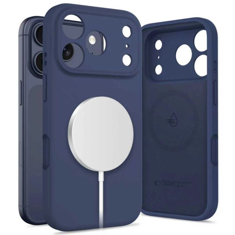 Tech-Protect Silicone MagSafe Case for iPhone 17 Pro Max - Navy Blue