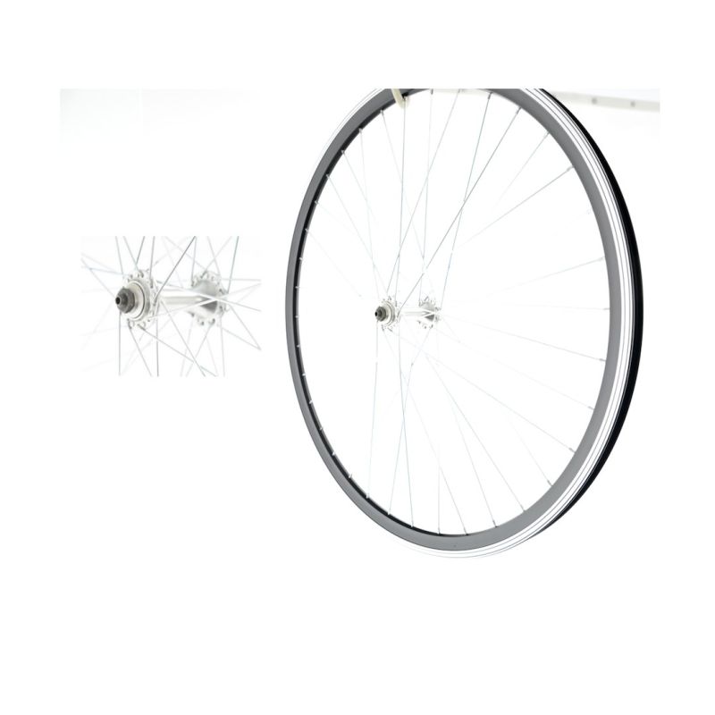 28″ front wheel, cone, QR, O-black/P-silver