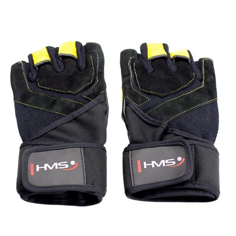 Black / Yellow HMS RST01 rM gym gloves