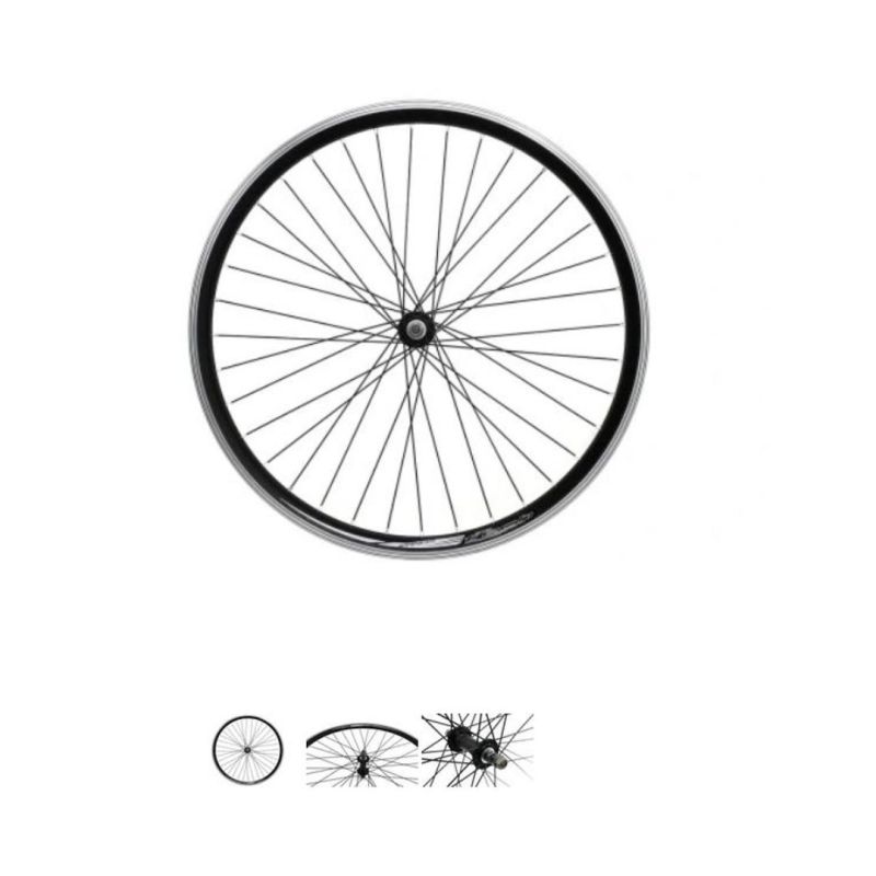 28" Front Wheel, Cone, O-Black/P-Black