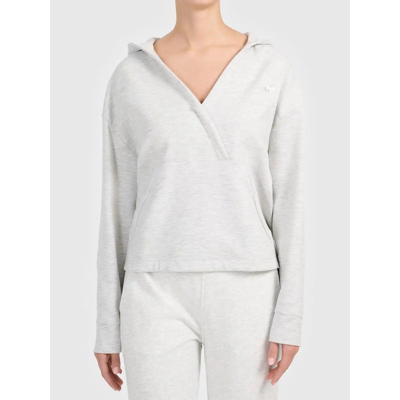 Women's envelope hoodie made of very soft knit fabric 4F 4FWAW26TSWSF2661-27M