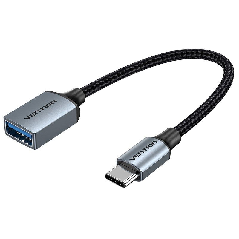 Vention USB-C to USB-A OTG Cable 0.15M Gray Aluminum Alloy