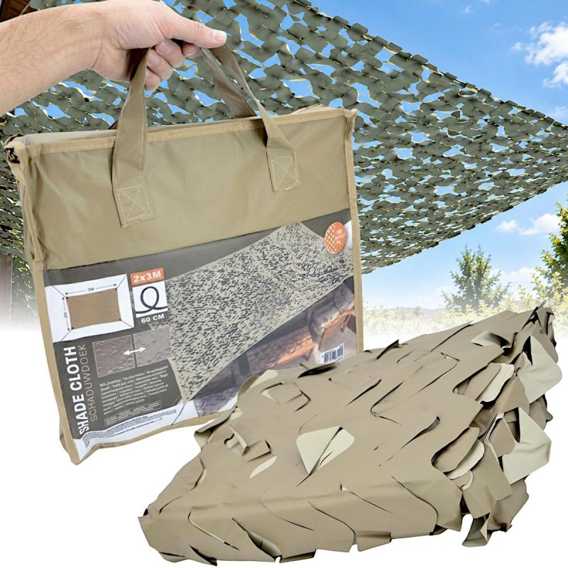 Garden Shade Sail 2 x 3 m, Sand-Coloured Camouflage
