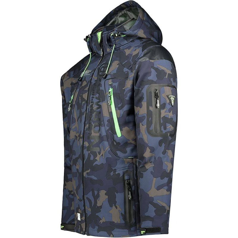 Men’s Navy Softshell Jacket Geographical Norway Techno (WU4549H-GN-NAVY-GREEN)