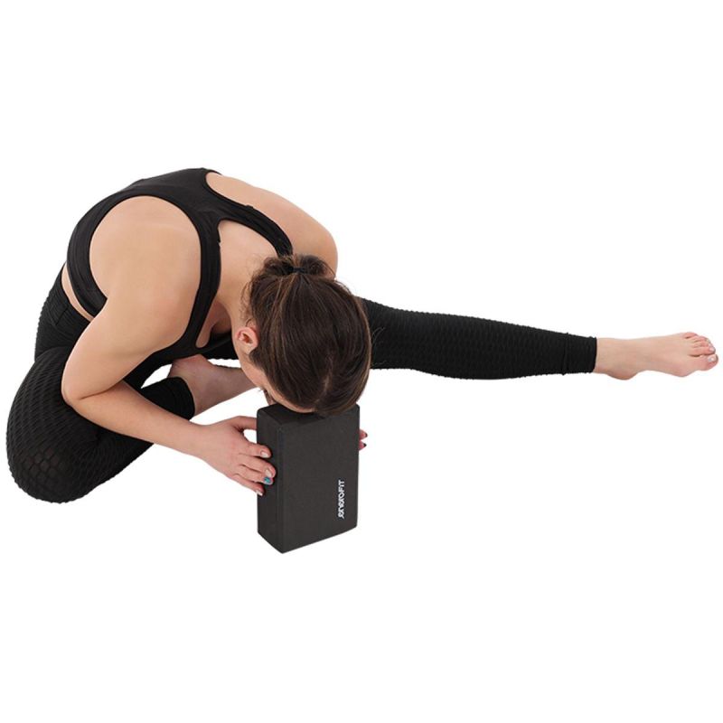 BLOCK CUBE FOR EXERCISE YOGA PILATES FITNESS BLACK ENERO FIT