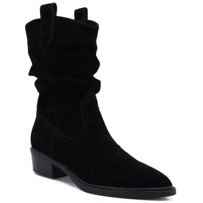 Sergio Leone Stivali Ruched Leather Cowboy Ankle for Sergio Leone