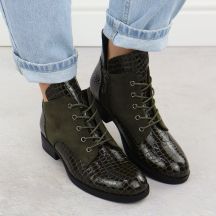 Vinceza Stivali patent leather ankle crocodile Vinceza