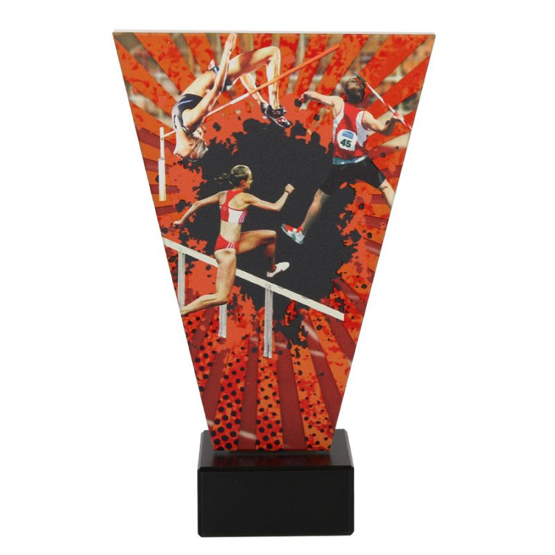 Athletics glass trophy