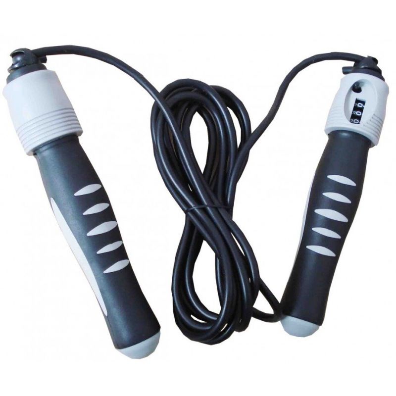 Skipping rope with the PROfit meter 285cm black and gray