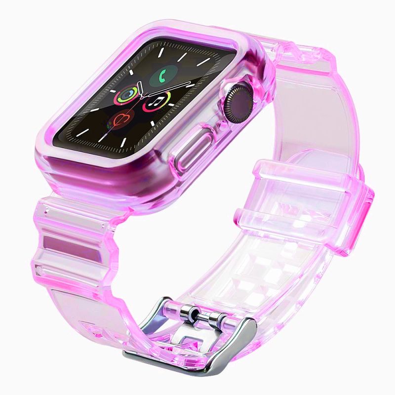 Silicone Band Strap Bracelet Case Strap Light Set for Apple Watch 42mm - Red