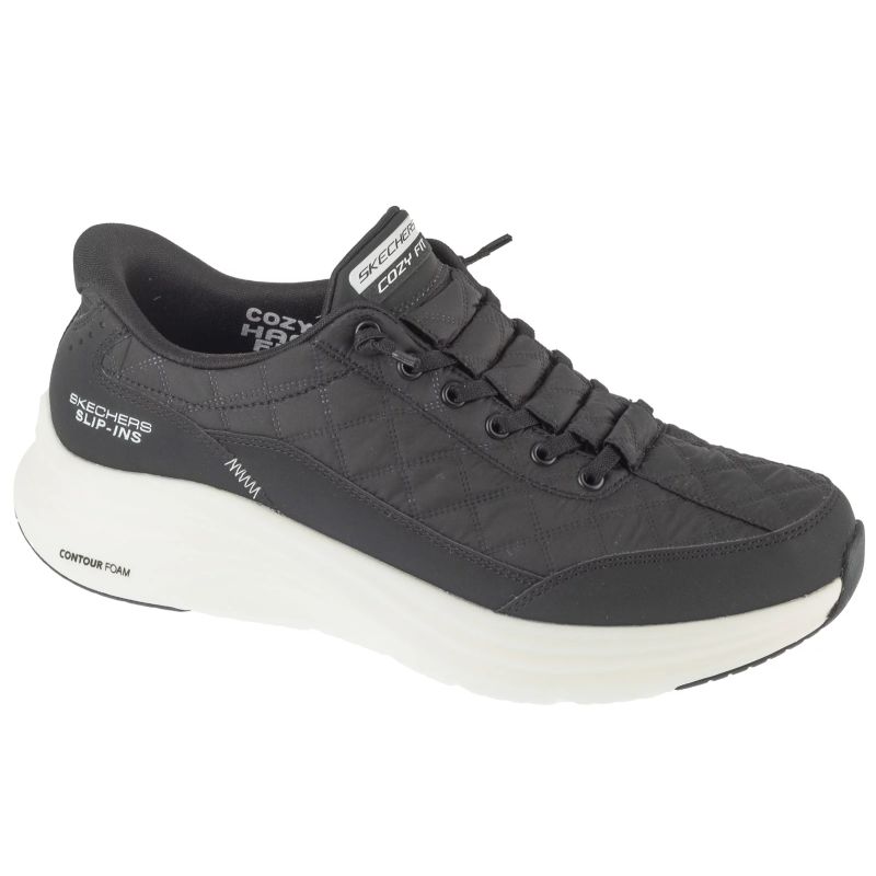 Skechers Slip-Ins: Contour Foam – Cozy 232619-BKW Black, Size 40