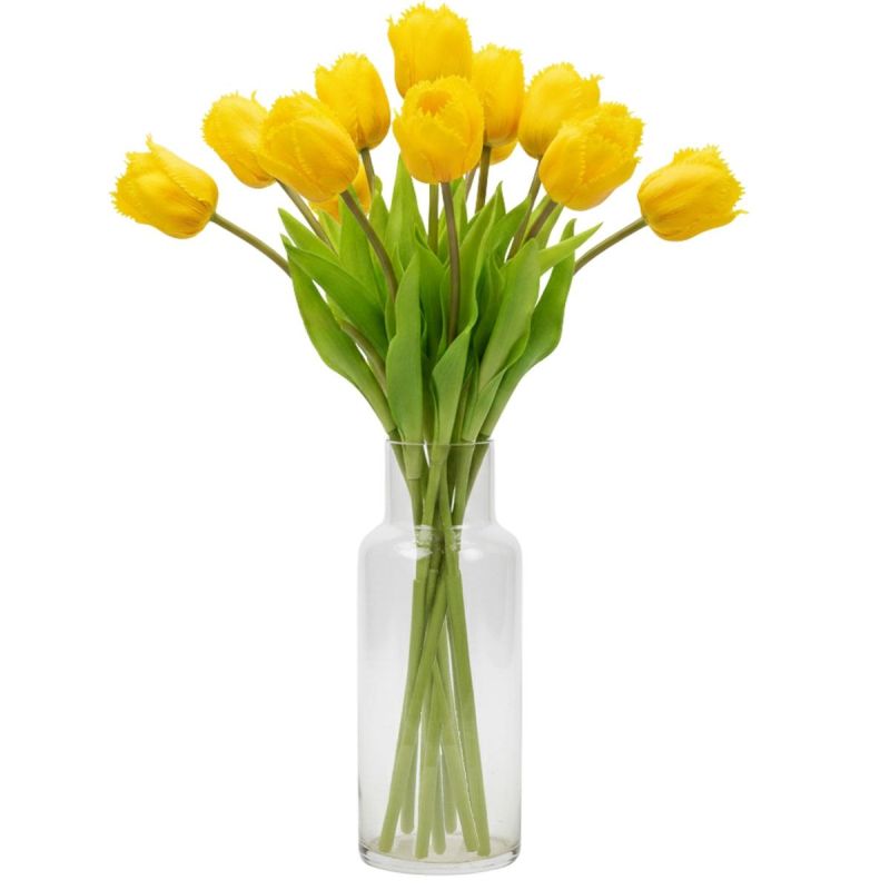 YELLOW TULIP 38CM LIFE-LIKE SPRING DECORATION
