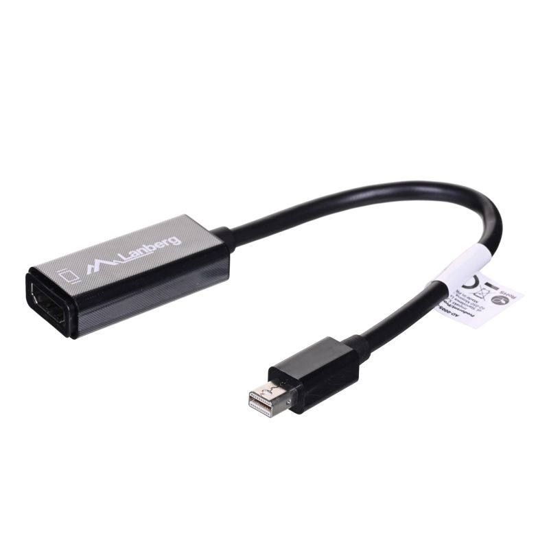 Lanberg AD-0005-BK adapter (Mini DisplayPort M - HDMI F; 0.20m; black)