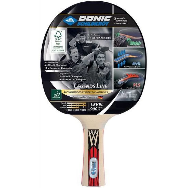 Donic Schildkröt Legends 900 Table Tennis Table Black, Red, Wood