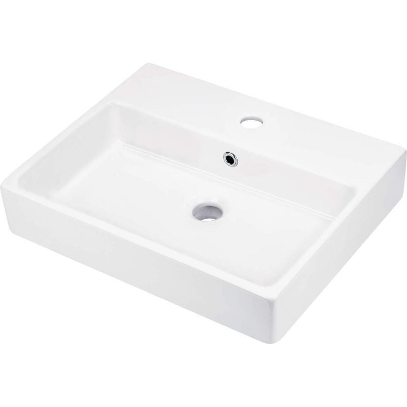 Ceramic countertop/wall-mounted washbasin with tap space - 50x40 cm