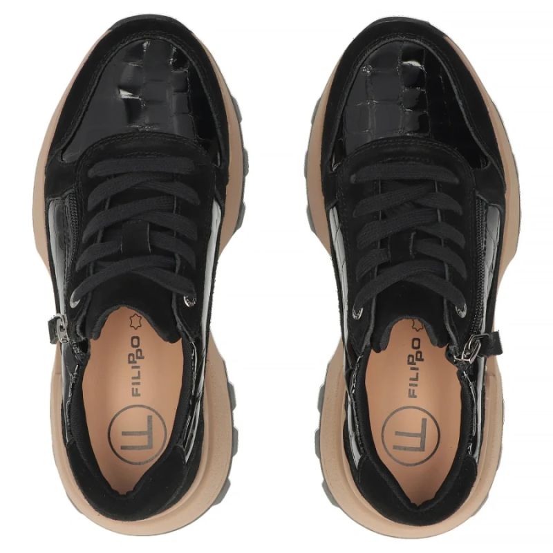 Filippo Sneakers patent leather wedge