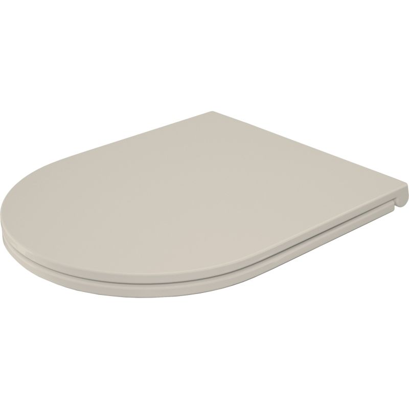 Slim, soft-close toilet seat
