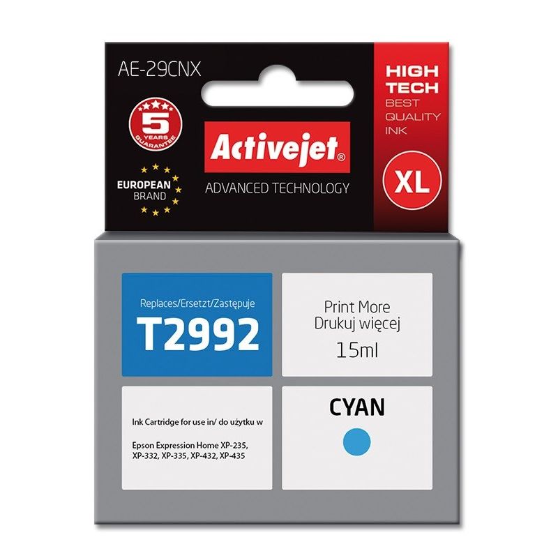 Activejet AE-29CNX Ink (replaces Epson 29XL T2992; Supreme; 15 ml; blue)