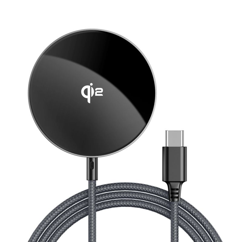 Acefast E24 Qi2 15W Magnetic Inductive Charger with 1.2m USB-C Cable - Black