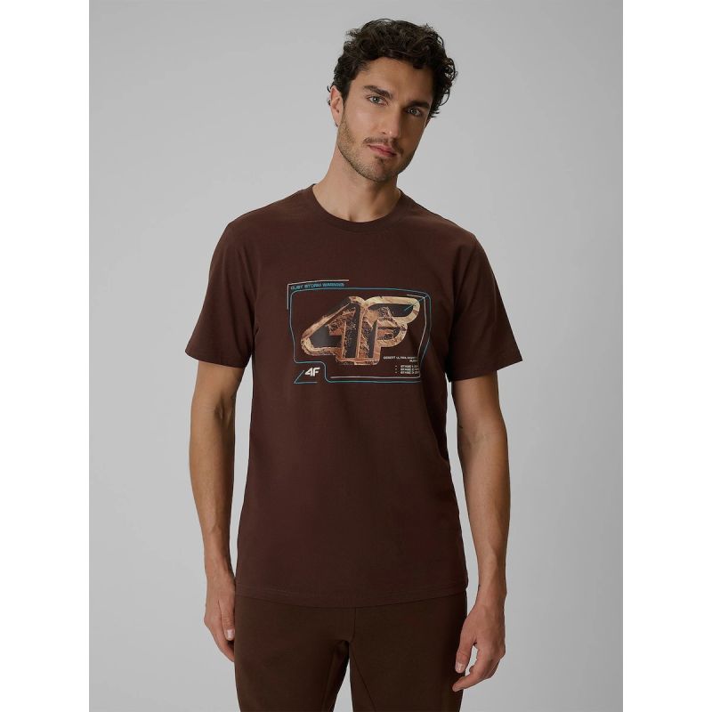 Men's regular printed T-shirt 4F 4FRSS26TTSHM4230-81S
