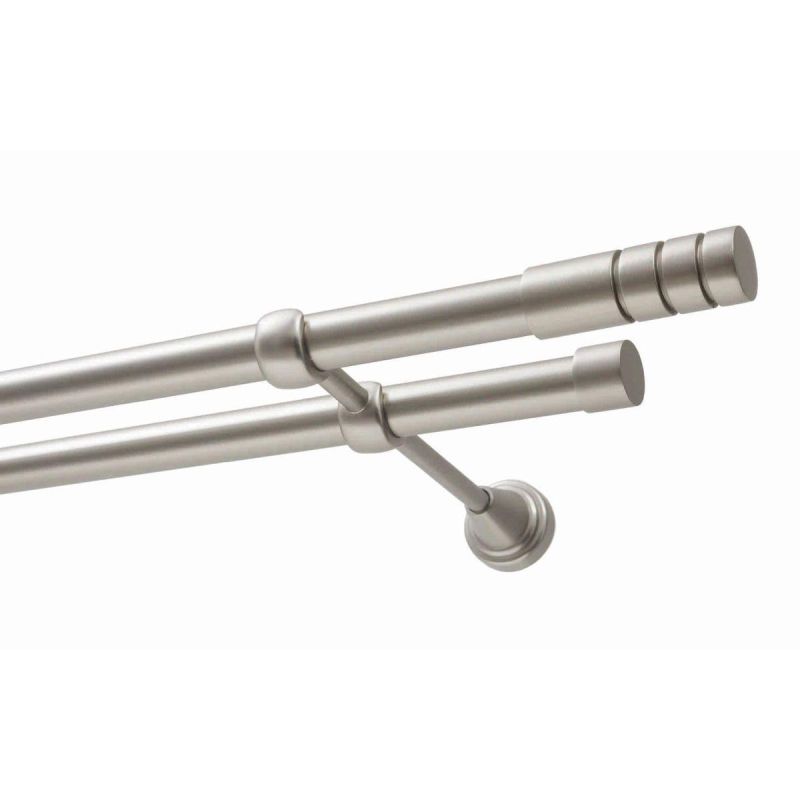 Double Curtain Rod Ø 19 mm Satin Chrome 200 cm TECHNO KOWALSKI