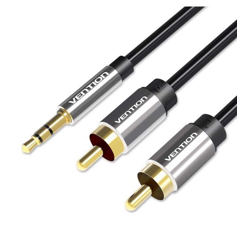 3.5mm Male to 2RCA Male Audio Cable 1m Black