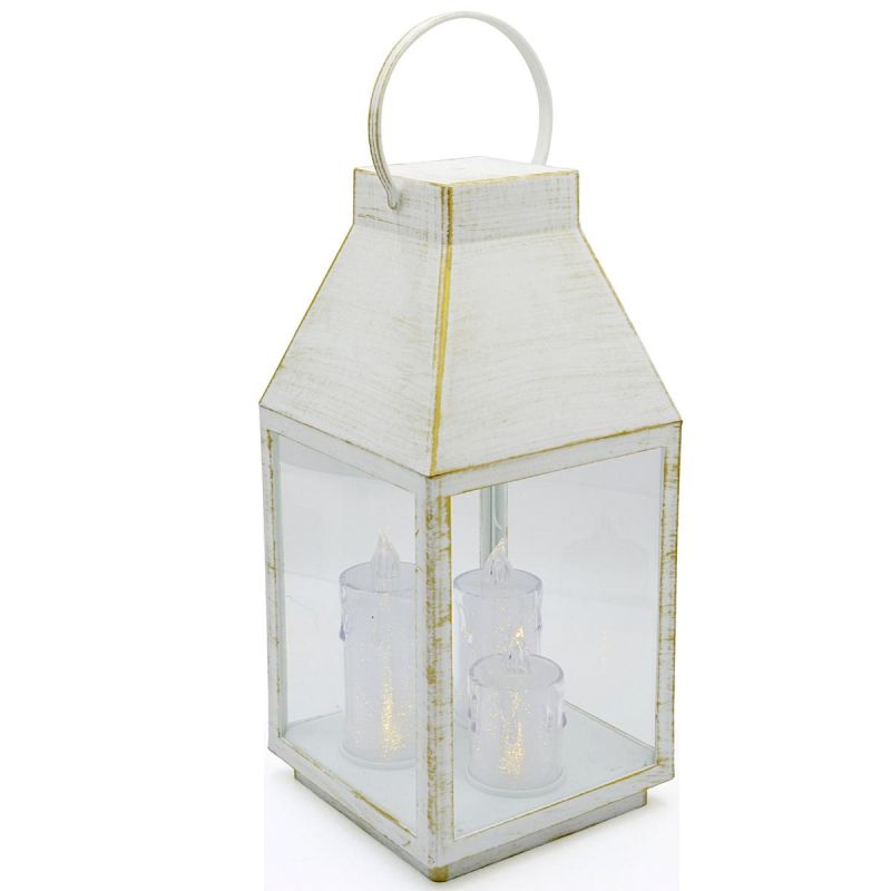 ADVENT LANTERN RORATY LED LANTERN 35CM 3 CANDLES WHITE