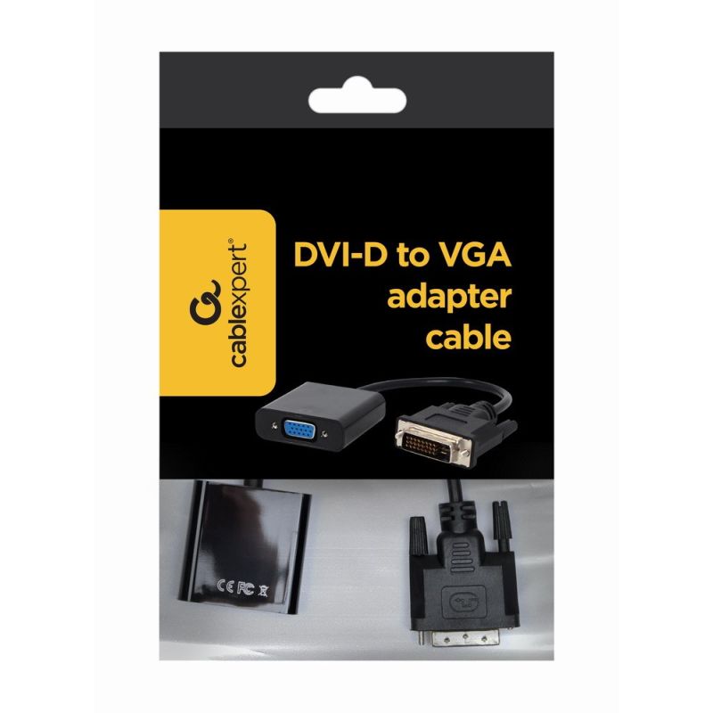 GEMBIRD A-DVID-VGAF-01 Adapter (DVI-D M - D-Sub (VGA) F; 0.20m; black)