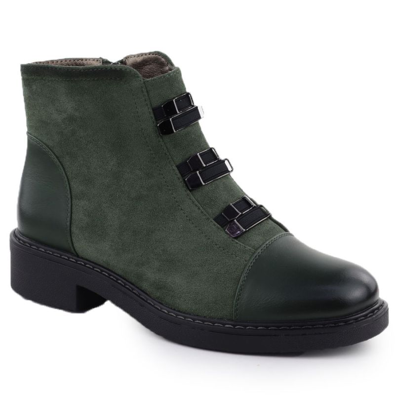 Green Women’s Suede-Look Lined Ankle Boots M.Daszyński SA252-4