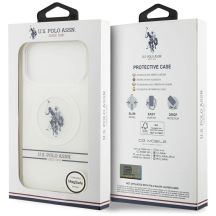 U.S. Polo Assn. Polo US DH and Bottom Stripe Logo MagSafe Case for iPhone Pro Max