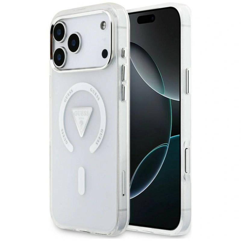 Guess IML Gradient Triangle Logo MagSafe Case for iPhone 18 Pro Max / 17 Pro Max – transparent