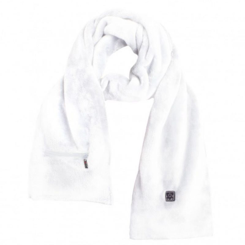 Glovii GA1W Body Protection Item for Winter Sports – Heated Scarf, Skiing, Snowboarding, Unisex, Polyester, White