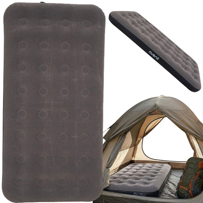 FLOCKED MATTRESS 1-PERSON GRAY 191x99x22CM 24638