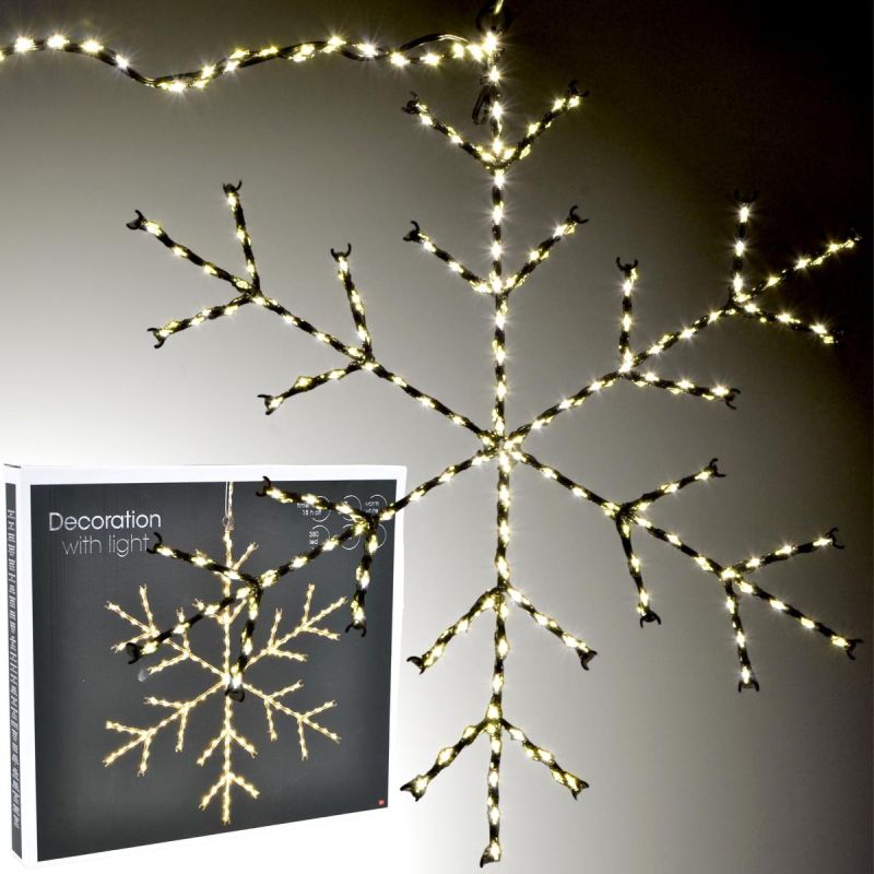 DECORATIVE HANGING SNOWFLAKE WITH 380 LEDS, WARM WHITE