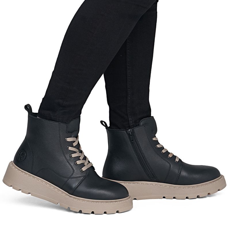 Rieker Stivali leather ankle on platform Rieker