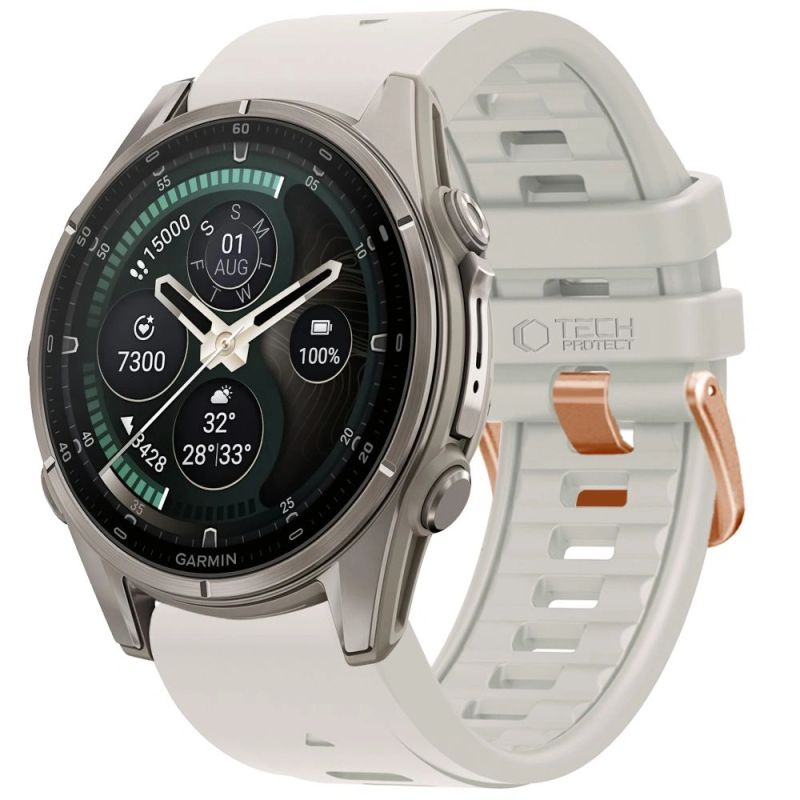 Tech-Protect Silicone Strap for Garmin Fenix 5S / 5S Plus / 6S / 6S Pro / 7S / 8 / 9 / 9 Pro (43 mm) – Grey