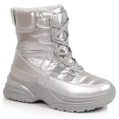 Potocki Stivali metallic lace-up snow