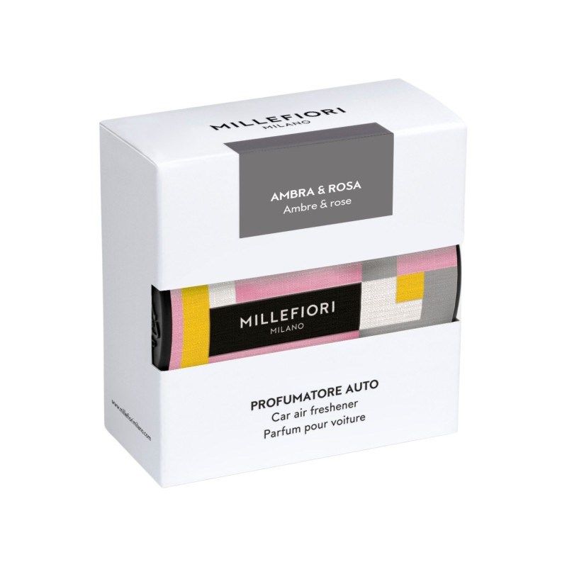 WHITE AMBRA & ROSA MILLEFIORI car air freshener