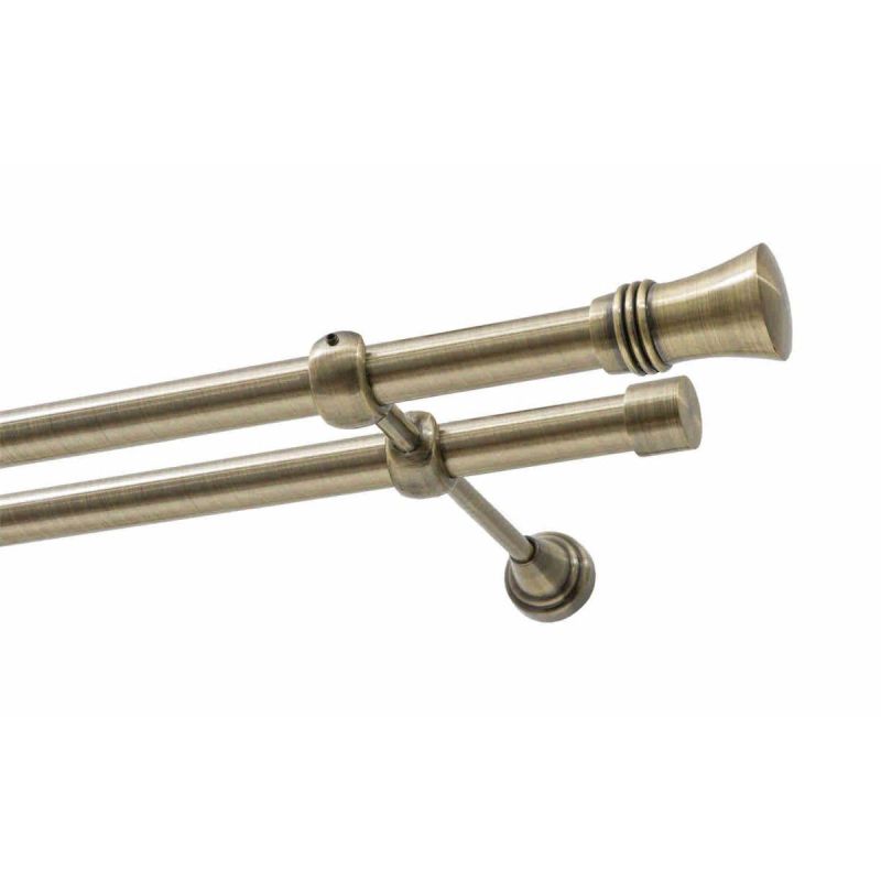 Double Curtain Rod Ø 19 mm Antique Brass 400 cm CAPRI KOWALSKI